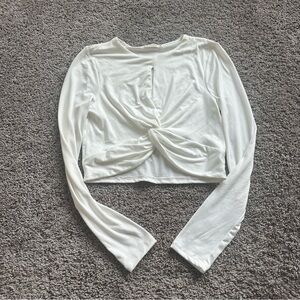 Heart & Hips Ivory Twist Detail Crop Top